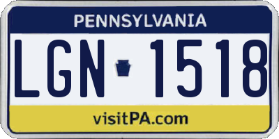 PA license plate LGN1518