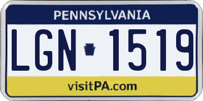 PA license plate LGN1519