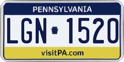PA license plate LGN1520