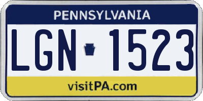 PA license plate LGN1523