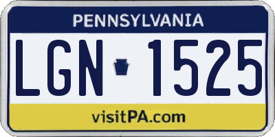 PA license plate LGN1525