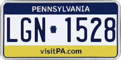 PA license plate LGN1528