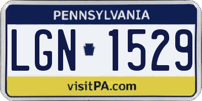 PA license plate LGN1529