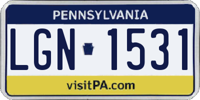 PA license plate LGN1531