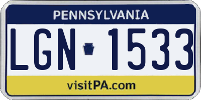 PA license plate LGN1533