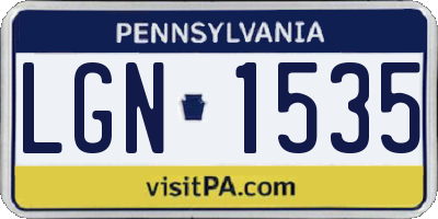 PA license plate LGN1535