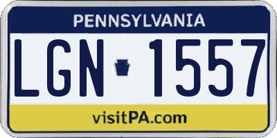PA license plate LGN1557