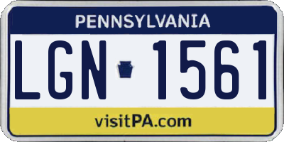 PA license plate LGN1561