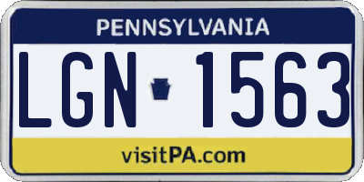 PA license plate LGN1563