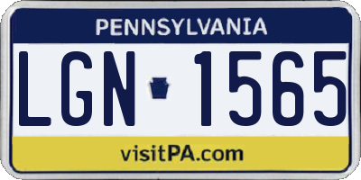PA license plate LGN1565
