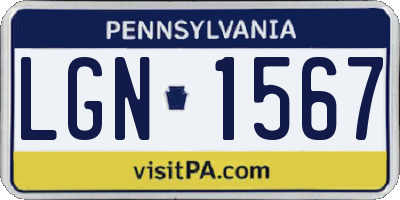 PA license plate LGN1567