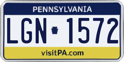 PA license plate LGN1572