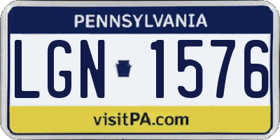PA license plate LGN1576