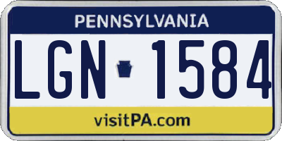 PA license plate LGN1584