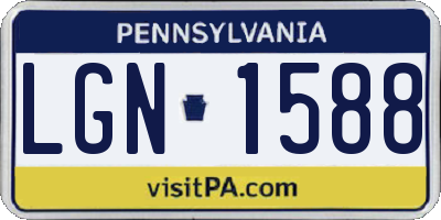 PA license plate LGN1588