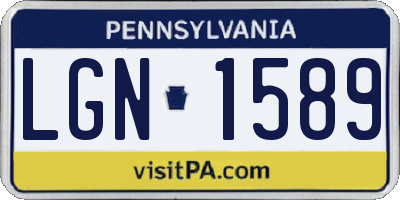 PA license plate LGN1589