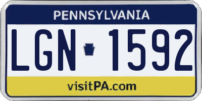 PA license plate LGN1592