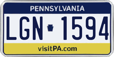 PA license plate LGN1594