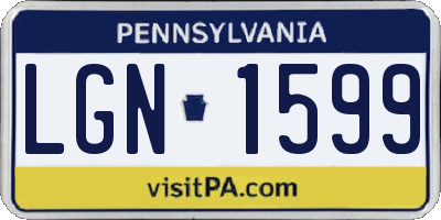 PA license plate LGN1599