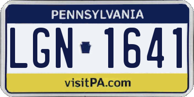 PA license plate LGN1641
