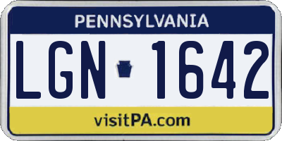 PA license plate LGN1642