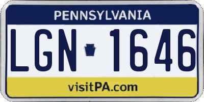 PA license plate LGN1646
