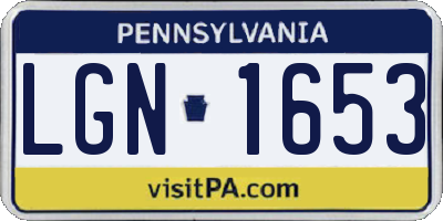 PA license plate LGN1653