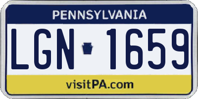 PA license plate LGN1659