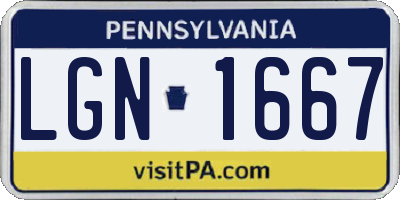 PA license plate LGN1667