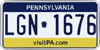 PA license plate LGN1676
