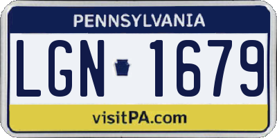PA license plate LGN1679