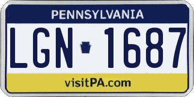 PA license plate LGN1687