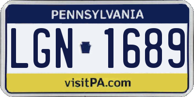 PA license plate LGN1689