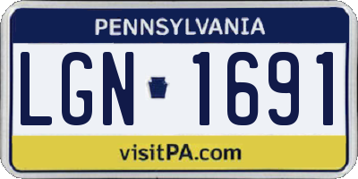 PA license plate LGN1691