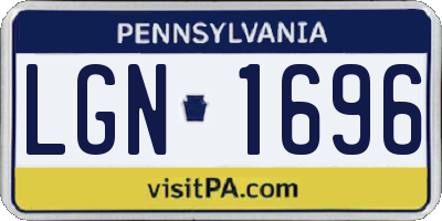 PA license plate LGN1696