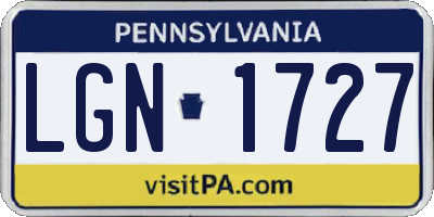 PA license plate LGN1727