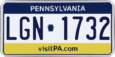 PA license plate LGN1732