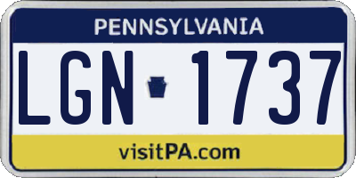 PA license plate LGN1737