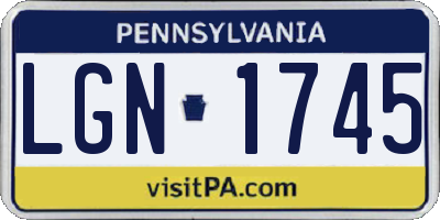 PA license plate LGN1745