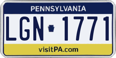 PA license plate LGN1771
