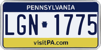 PA license plate LGN1775