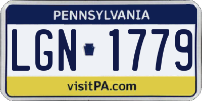 PA license plate LGN1779