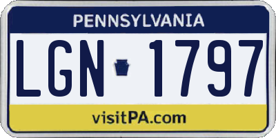 PA license plate LGN1797