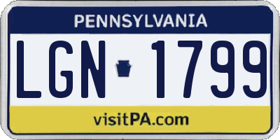 PA license plate LGN1799