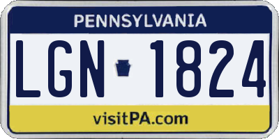 PA license plate LGN1824