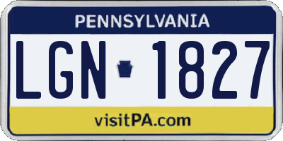 PA license plate LGN1827