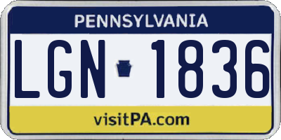 PA license plate LGN1836