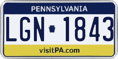 PA license plate LGN1843
