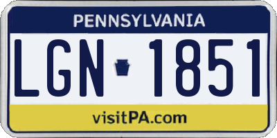 PA license plate LGN1851