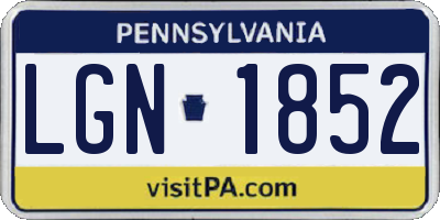 PA license plate LGN1852
